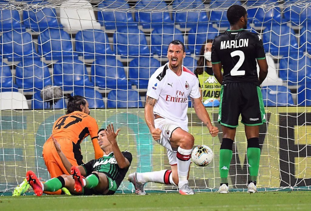 Zlatan Ibrahimovic attaccante del Milan Sassuolo