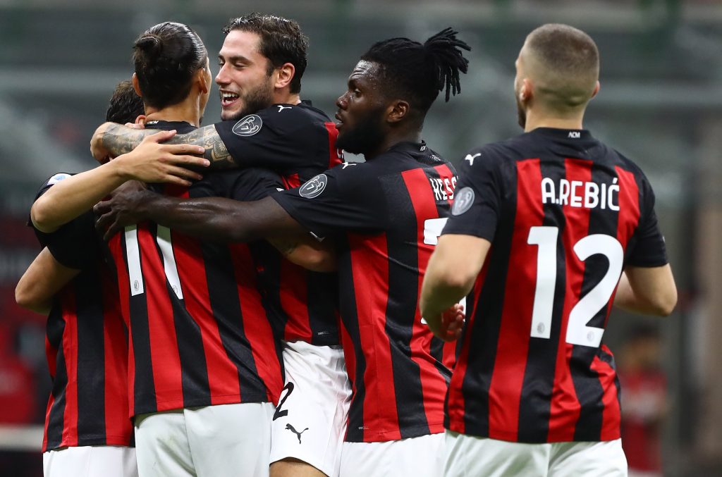 esultanza Milan-Bologna 2020
