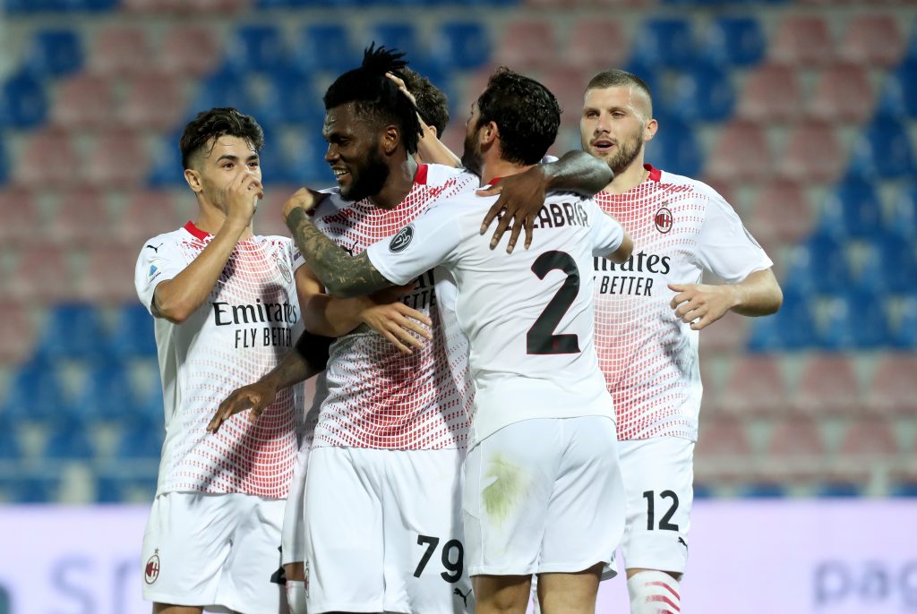 Crotone-Milan Kessié AC Milan maglia bianca