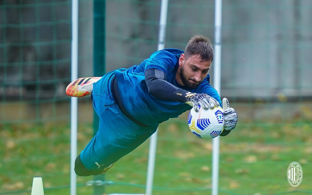 Gigio Donnarumma allenamento Milan Milanello