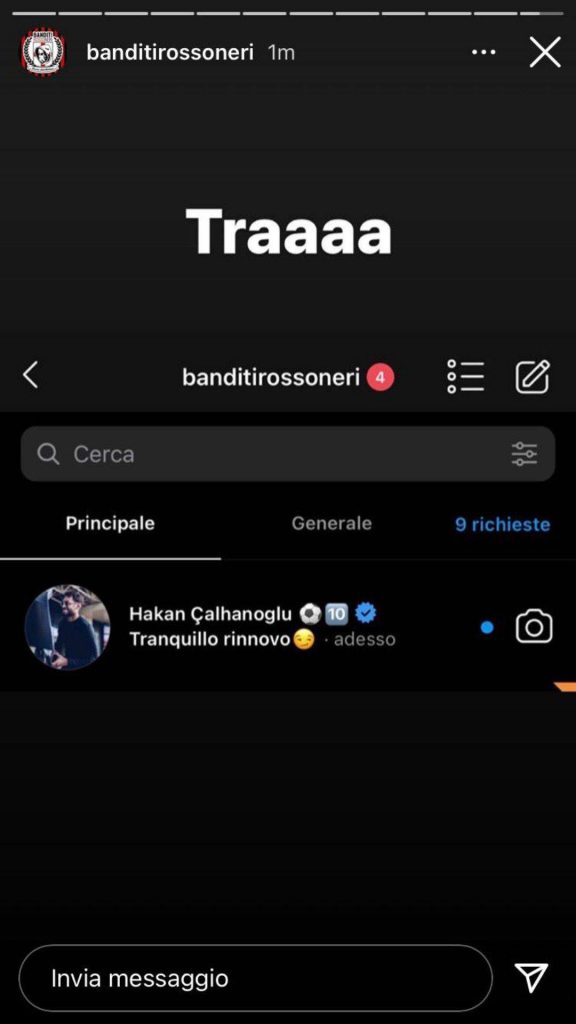 Calciomercato: Calhanoglu rinnova con l'AC Milan?(credits: Instagram banditirossoneri)