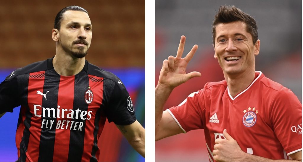 Zlatan Ibrahimovic AC Milan Robert Lewandowski FC Bayern Monaco