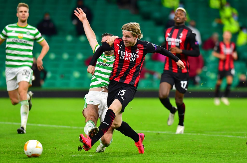 Jens Petter Hauge Celtic-Milan Europa League AC Milan