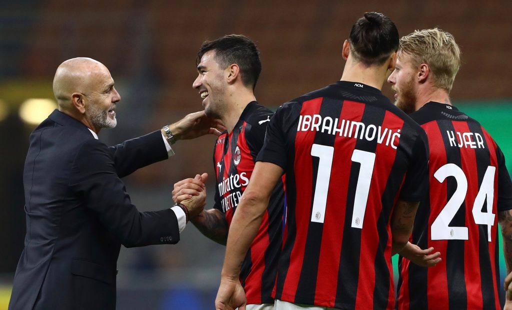 Pioli Romagnoli Ibrahimovic Kjaer derby Inter-Milan 17 ottobre 2020 AC Milan