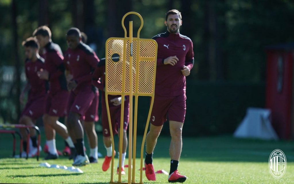 Romagnoli Milan allenamento Milanello coronavirus covid
