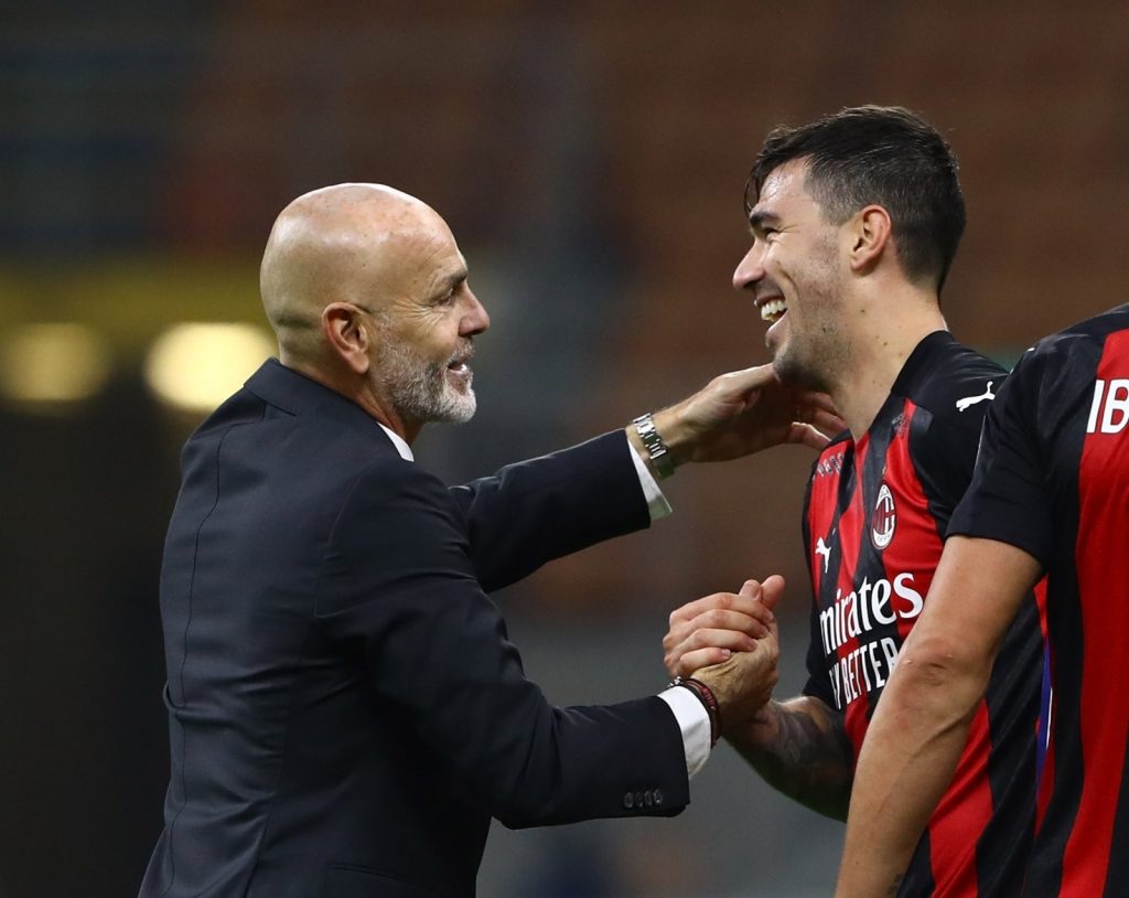 Stefano Pioli Alessio Romagnoli Milan