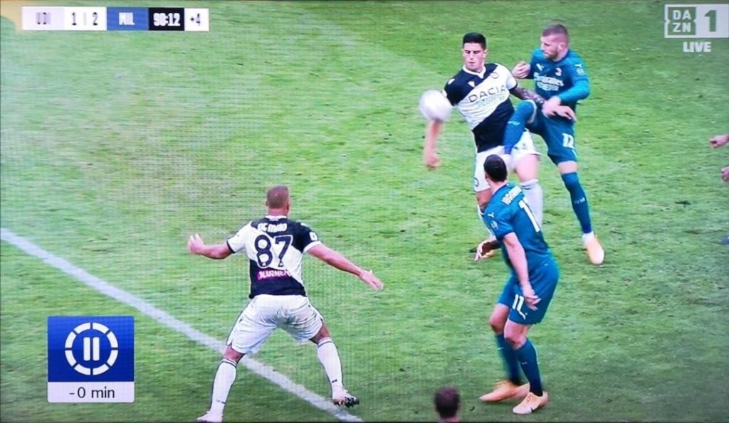 Rigore non dato al AC Milan contro l'Udinese