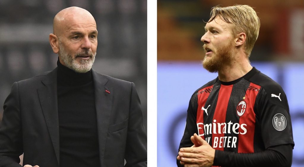 Stefano Pioli Simon Kjaer AC Milan