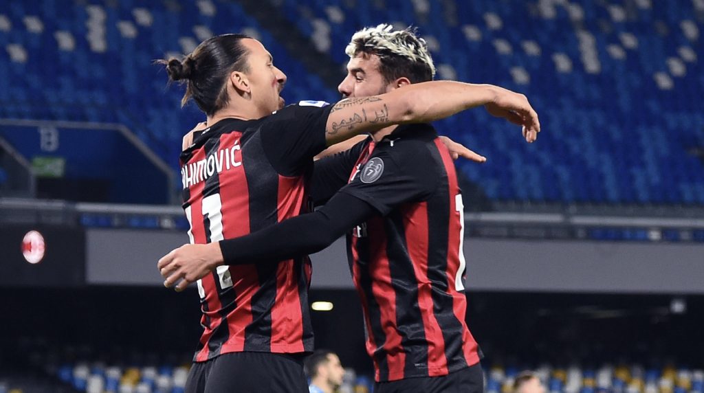 Zlatan Ibrahimovic Theo Hernández AC Milan Napoli-Milan