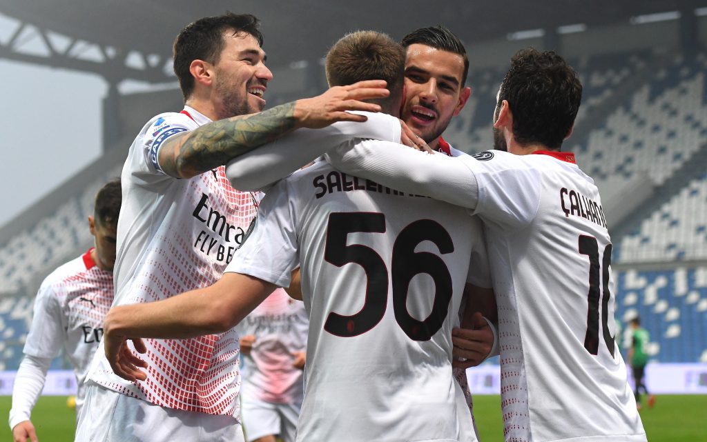 esultanza AC Milan Sassuolo-Milan Serie A