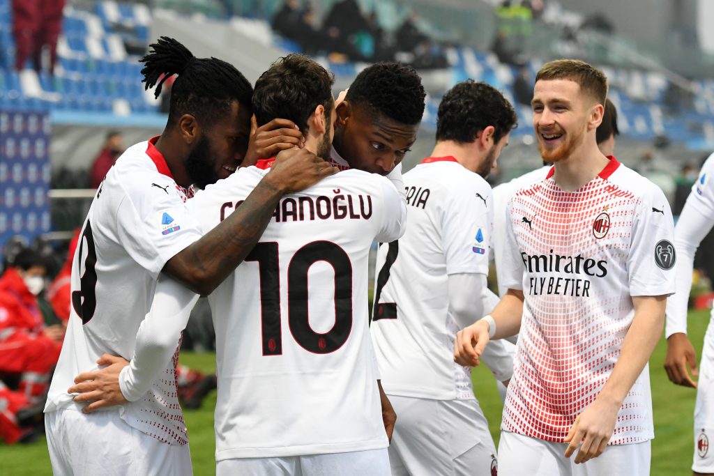 esultanza AC Milan Sassuolo-Milan Serie A