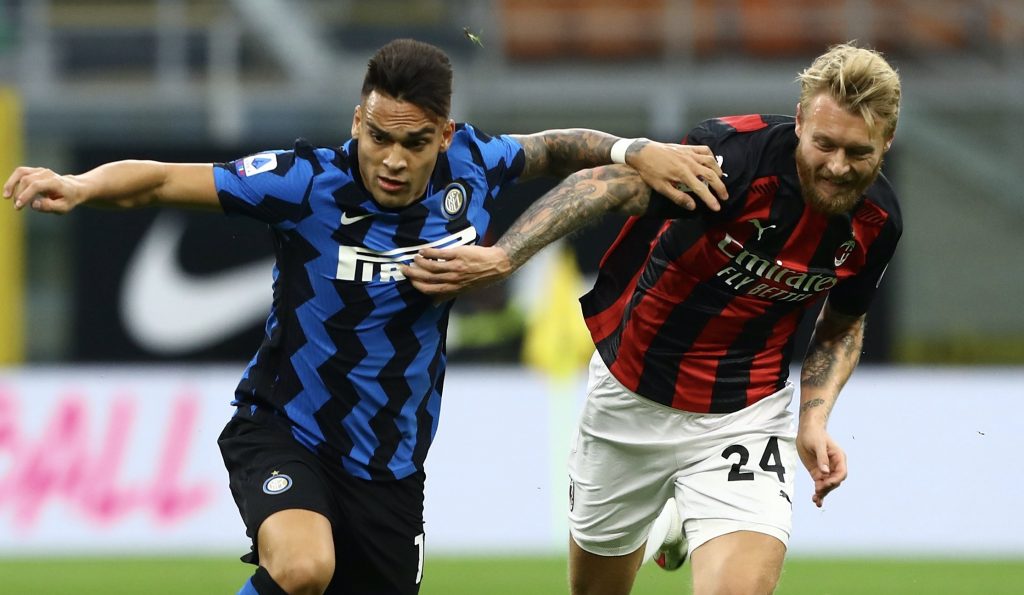 Lautaro Martínez Inter Simon Kjaer AC Milan derby Inter-Milan Serie A 2020-2021