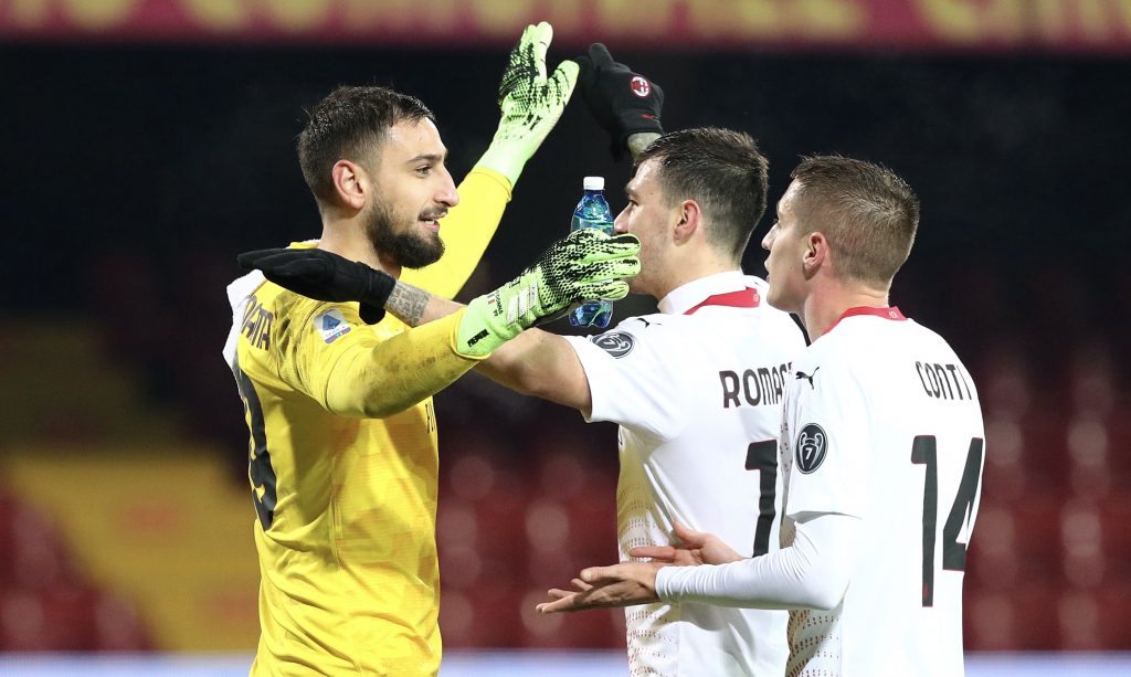 Donnarumma Romagnoli Conti AC Milan Benevento-Milan