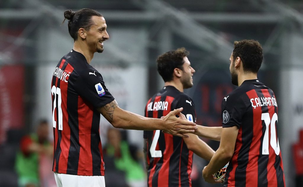 Zlatan Ibrahimovic Hakan Calhanoglu AC Milan