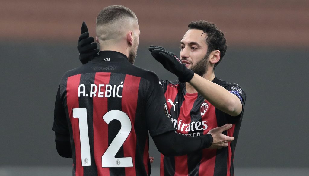 Ante Rebic Hakan Calhanoglu AC Milan