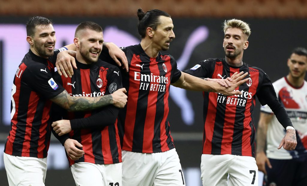 Esultanza AC Milan Milan-Crotone Serie A 2020-2021