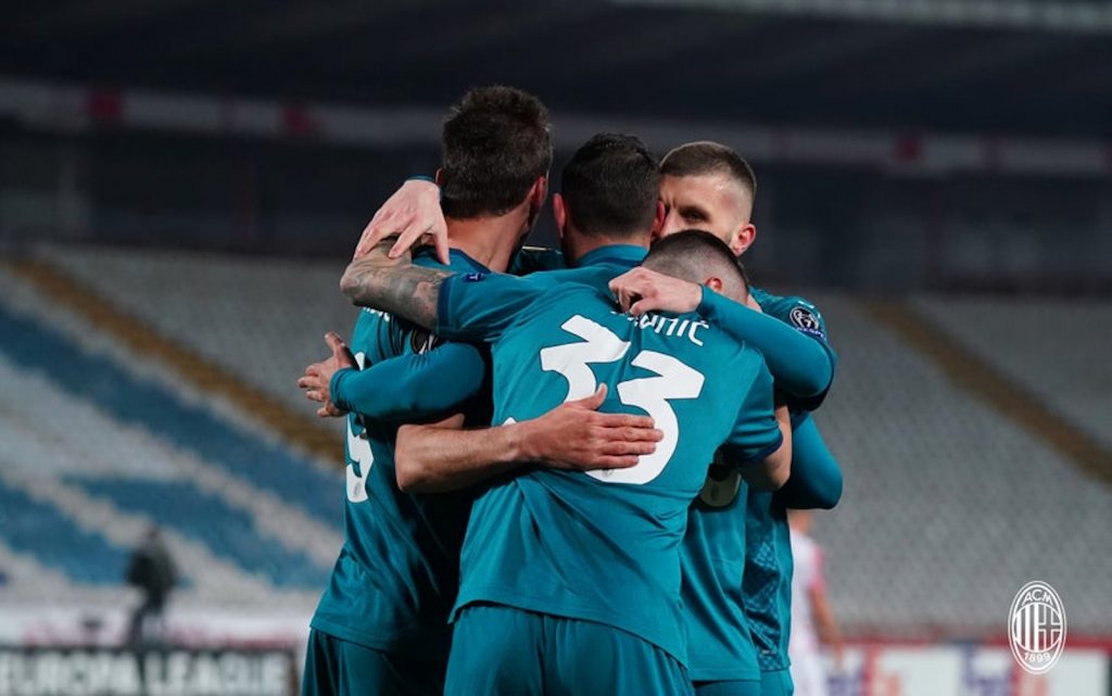Esultanza AC Milan Stella Rossa-Milan Europa League