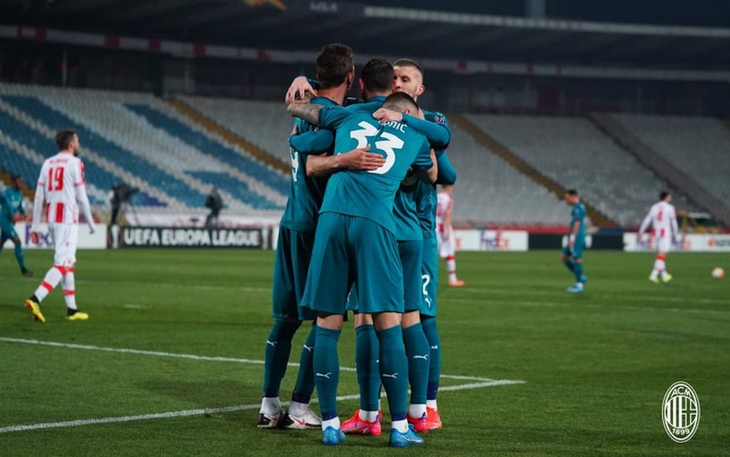 Esultanza AC Milan Stella Rossa-Milan Europa League