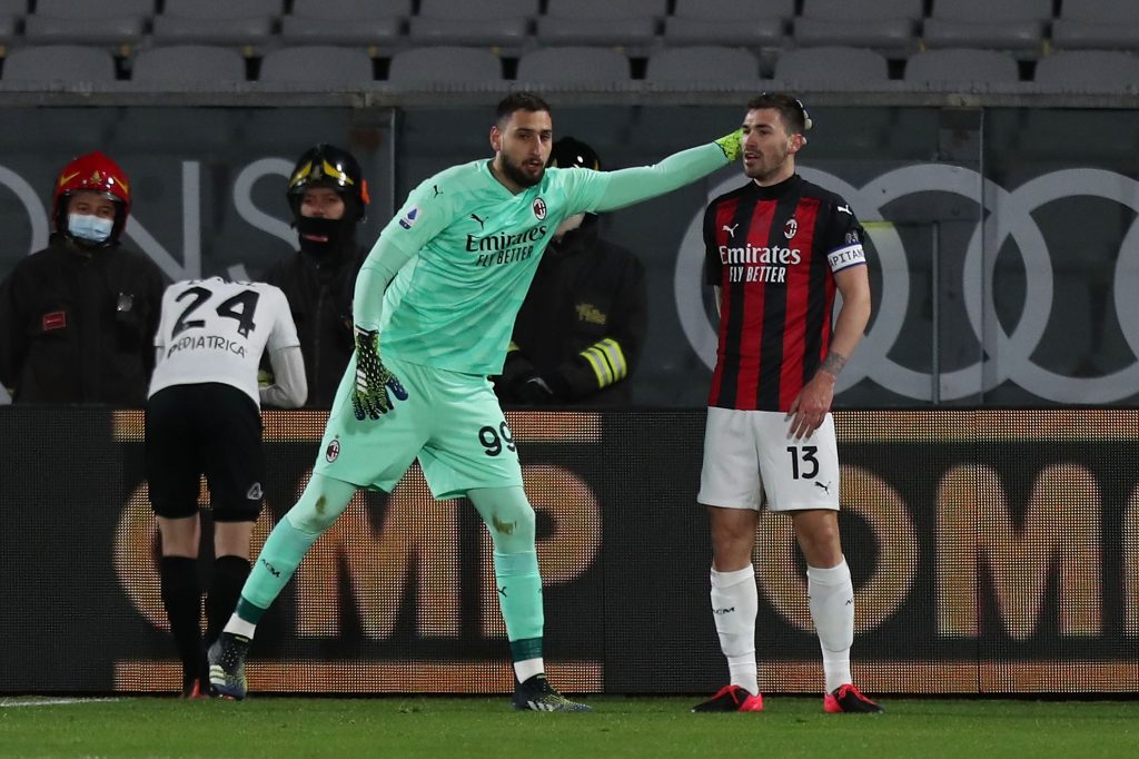 Donnarumma Romagnoli AC Milan Spezia-Milan