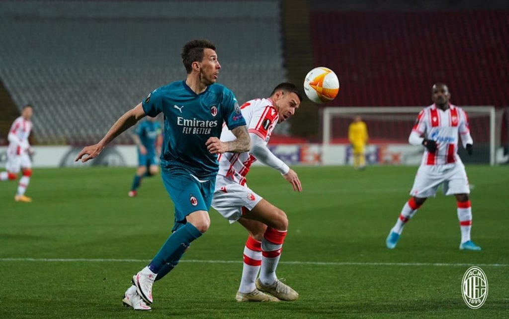 Mario Mandzukic AC Milan Stella Rossa-Milan Europa League
