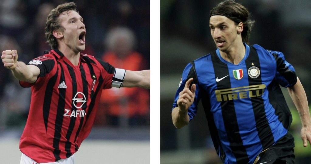 Andriy Shevchenko Zlatan Ibrahimovic AC Milan Inter