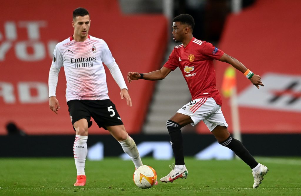 Diogo Dalot AC Milan Manchester United-Milan Europa League