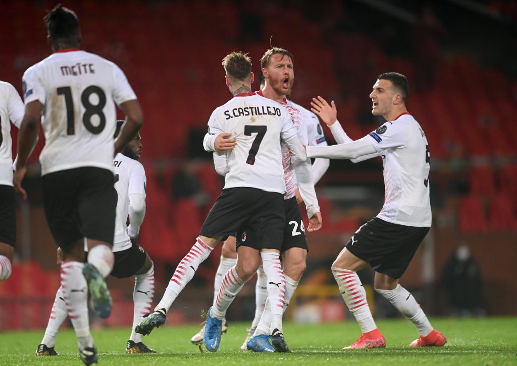 Manchester United-Milan Simon Kjaer AC Milan gol Europa League