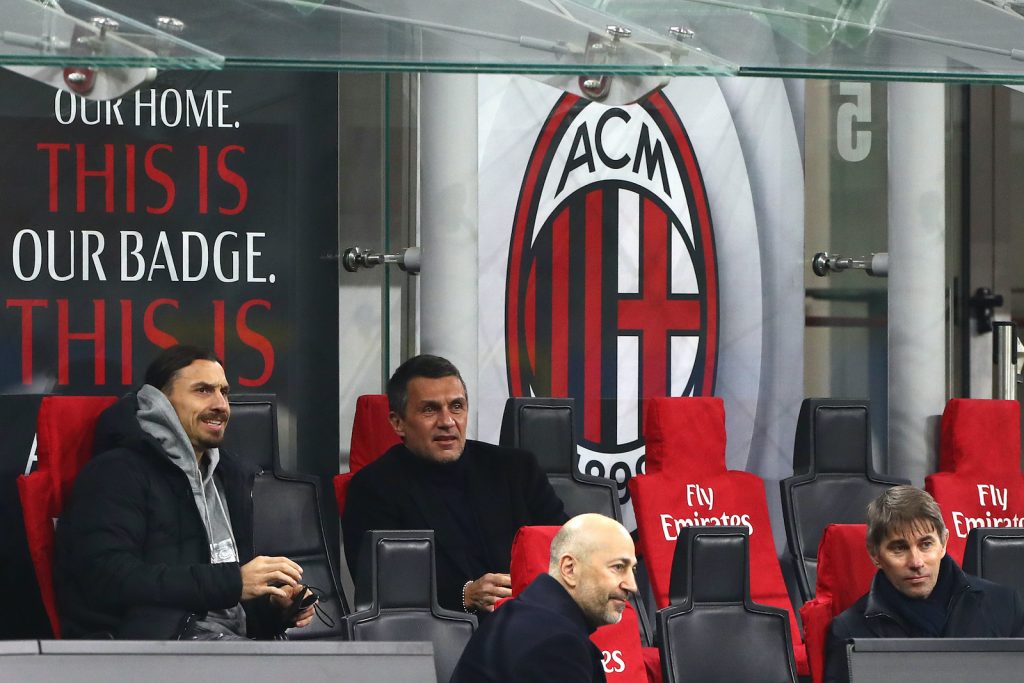 Ibrahimovic Maldini Gazidis Massara AC Milan Milan-Udinese
