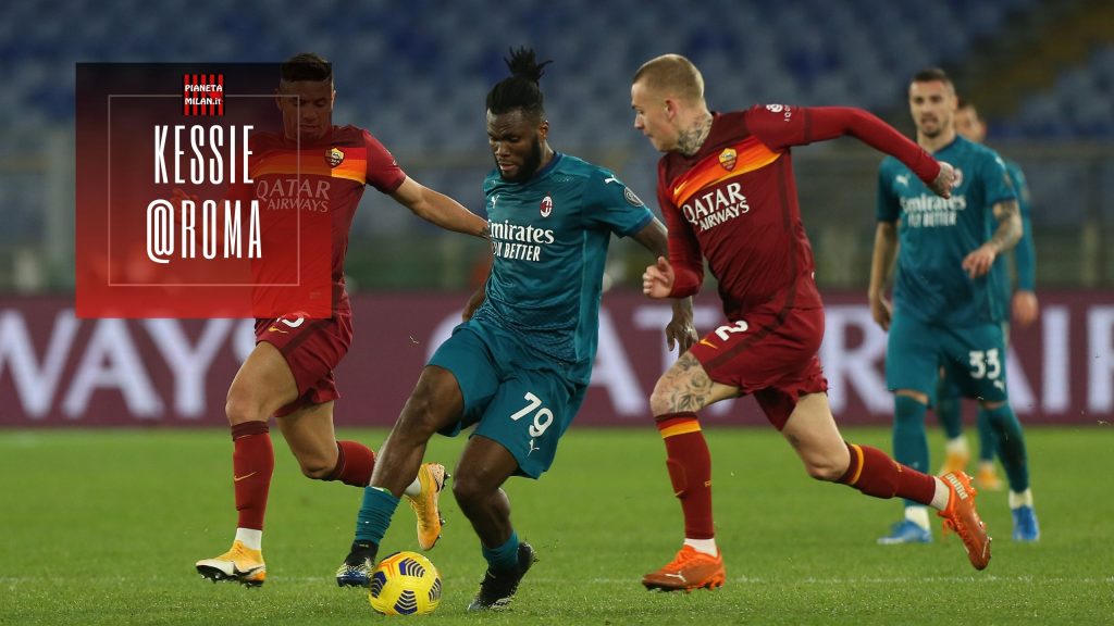 Il gol di Kessie su rigore in Roma AC Milan (GettyImages)