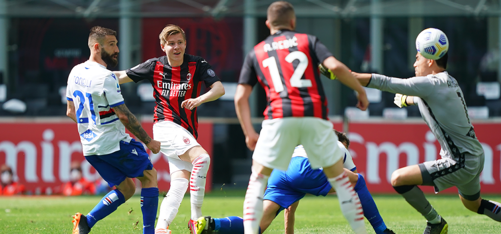 Hauge AC Milan Sampdoria