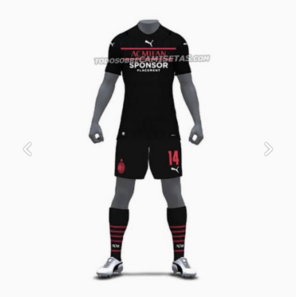 Nuova terza maglia del Milan 2021-2022