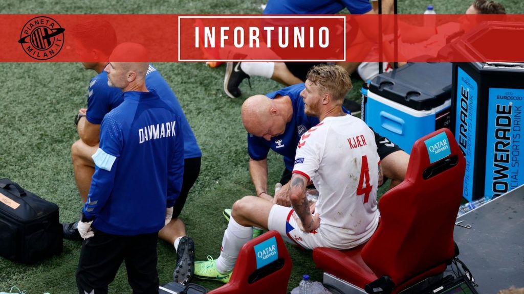 Infortunio Kjaer Danimarca Europei 2021