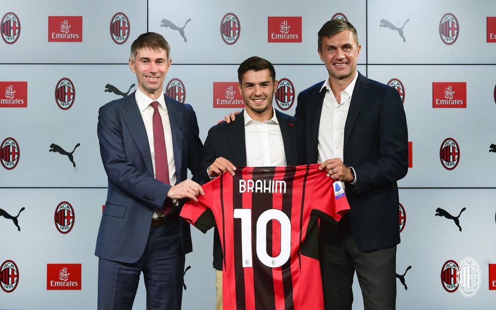 Brahim Diaz, Ricky Massara e Paolo Maldini