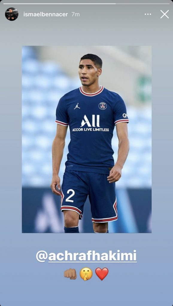Post di Bennacer a sostegno di Hakimi