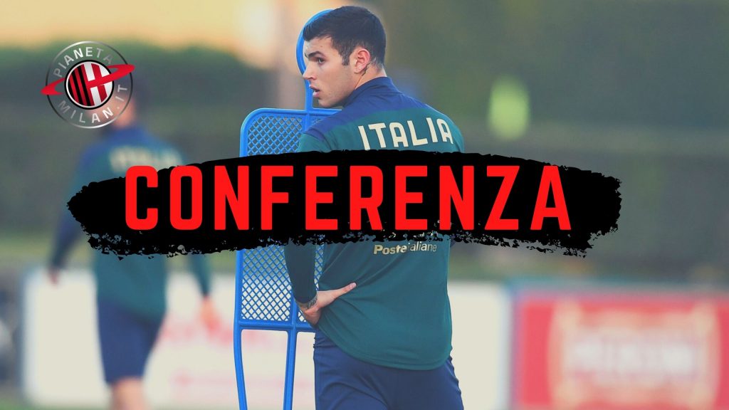 Milan Pellegri in conferenza stampa di presentazione AC Milan live (GettyImages)
