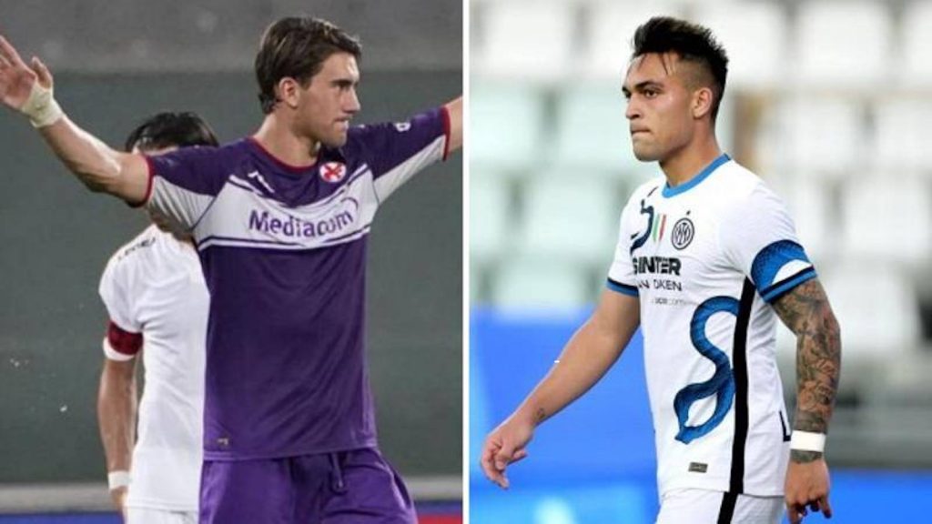 Vlahovic Lautaro calciomercato Fiorentina Inter