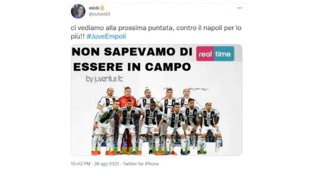 Juventus-Empoli sui social