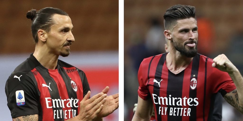 Zlatan Ibrahimovic Olivier Giroud AC Milan