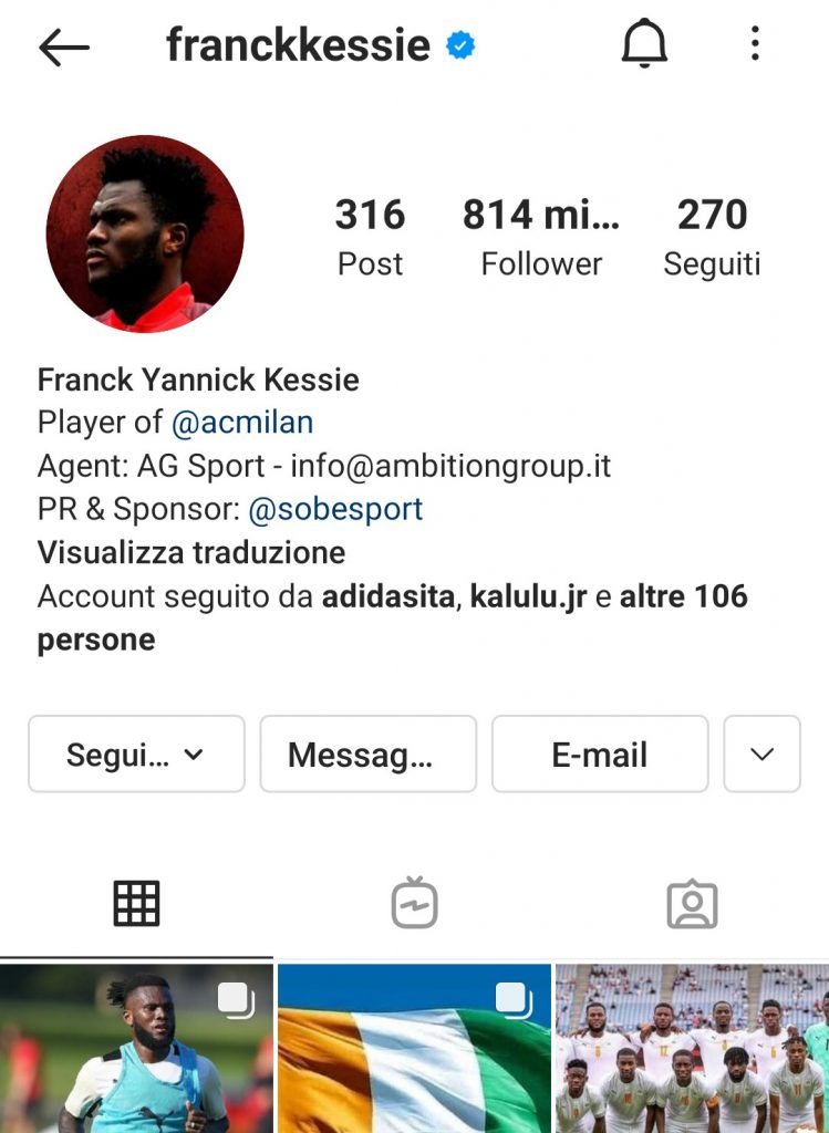 Franck Kessié Instagram