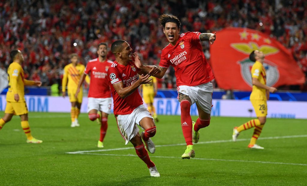 Darwin Nunez Benfica-Barcellona Champions League 2021-2022