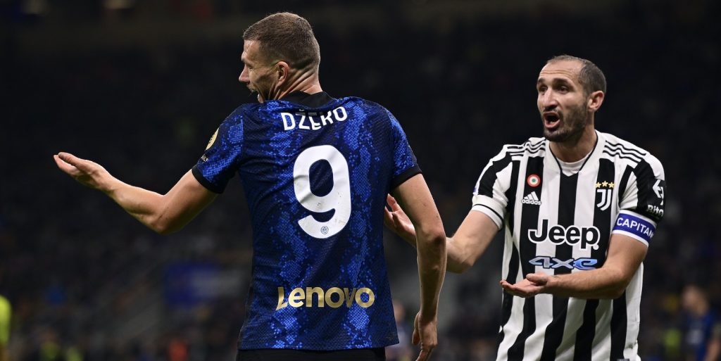 Dzeko Chiellini Inter-Juventus Serie A 2021-2022