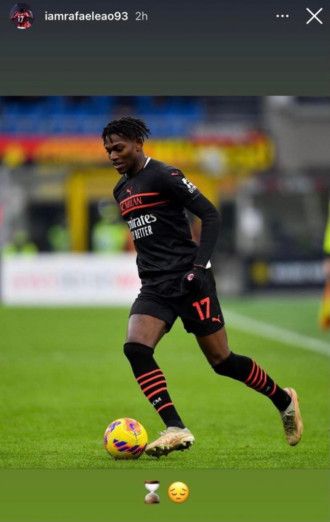 Milan Rafael Leao nelle storie dà indizi sull'infortunio AC MIlan: le ultime news
