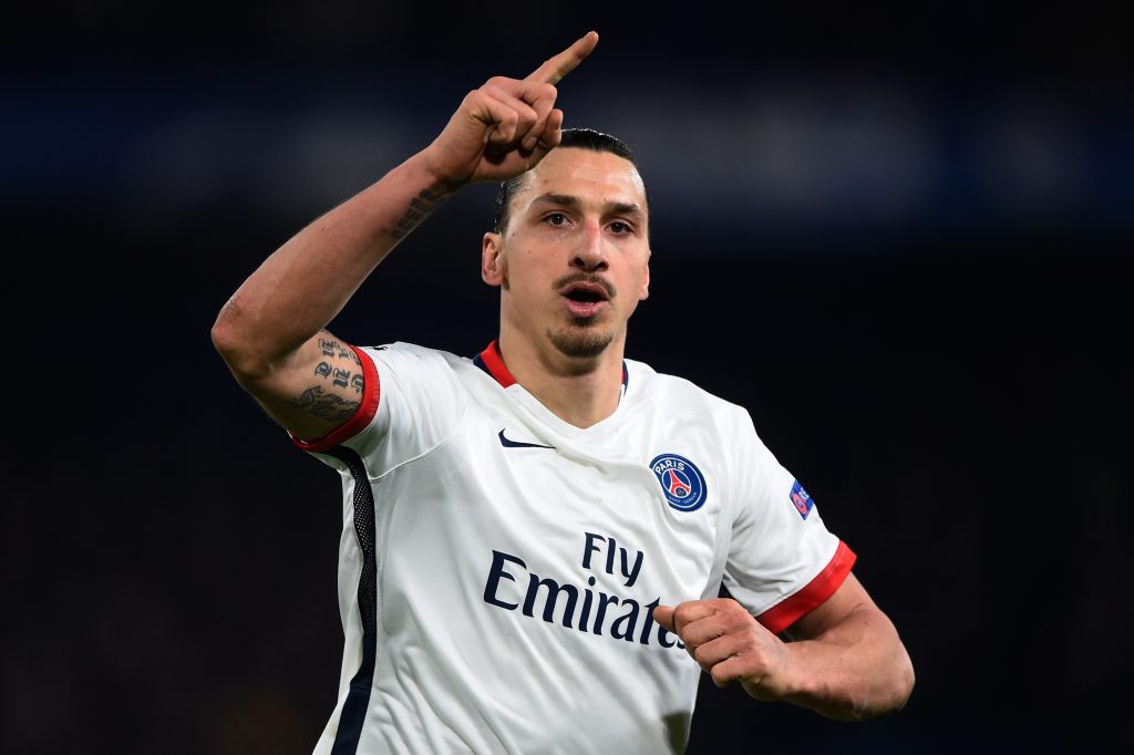 Zlatan Ibrahimovic, qui con la maglia del PSG (getty images)
