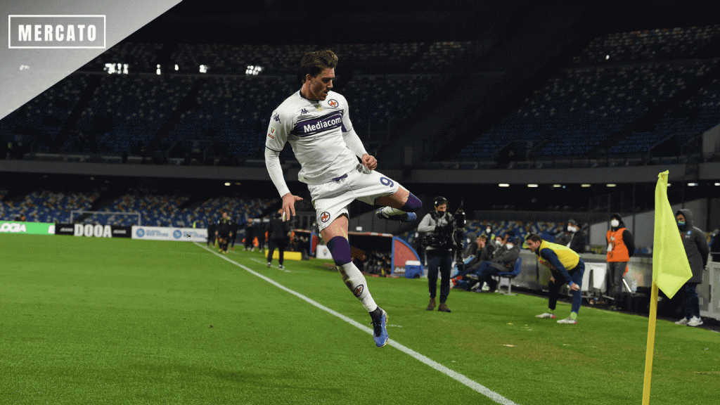 Dusan Vlahovic, nuovo attaccante della Juventus (getty images)