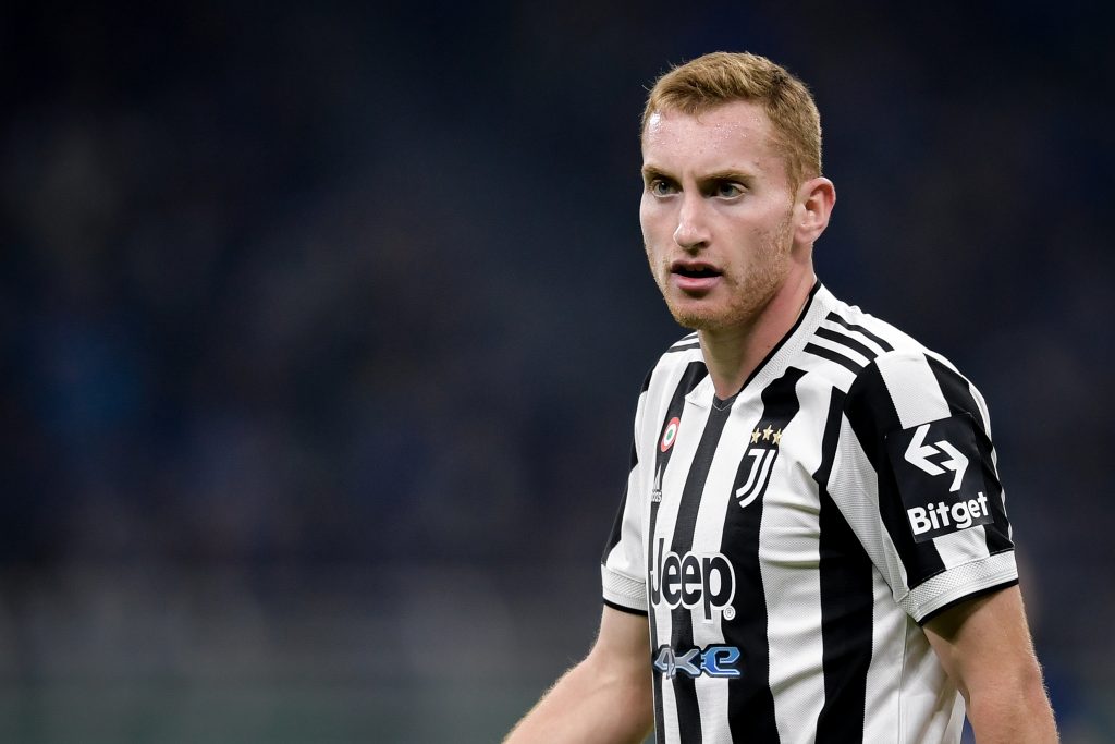 MILAN, ITALY - OCTOBER 24: Dejan Kulusevski of Juventus during the Serie A match between FC Internazionale and Juventus at Stadio Giuseppe Meazza on October 24, 2021 in Milan, Italy. (Photo by Daniele Badolato - Juventus FC/Juventus FC via Getty Images)