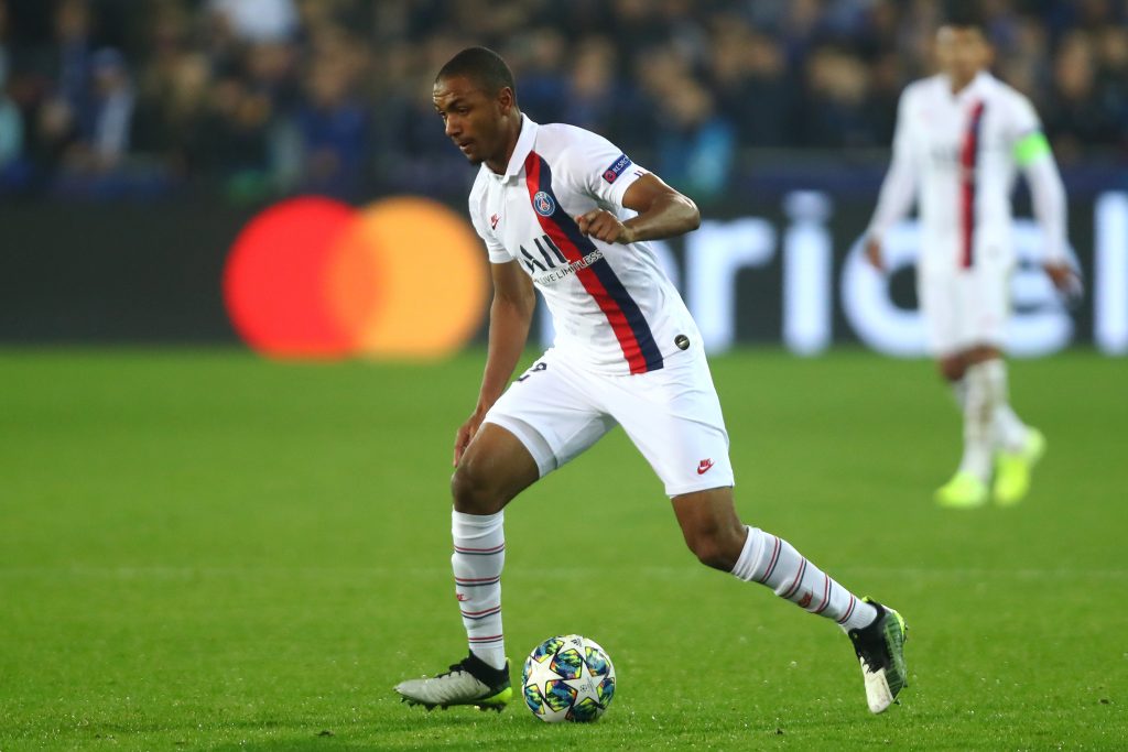 BRUGGE, BELGIUM - OCTOBER 22: Abdou Diallo of PSG in action during the UEFA Champions League group A match between Club Brugge KV and Paris Saint-Germain at Jan Breydel Stadium on October 22, 2019 in Brugge, Belgium. (Photo by Dean Mouhtaropoulos/Getty Images)