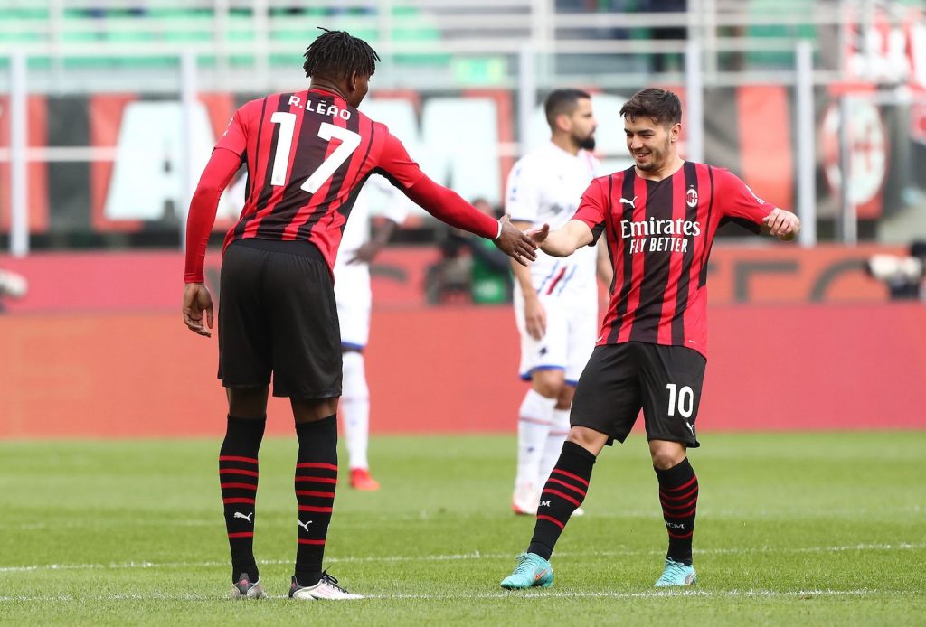 Rafael Leao Brahim Díaz Milan-Sampdoria AC Milan Serie A 2021-2022