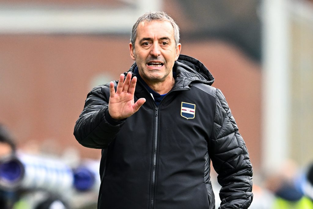 GENOA, ITALY - FEBRUARY 6: Marco Giampaolo head coach of Sampdoria in action during the Serie A match between UC Sampdoria and US Sassuolo at Stadio Luigi Ferraris on February 6, 2022 in Genoa, Italy. (Photo by Getty Images)