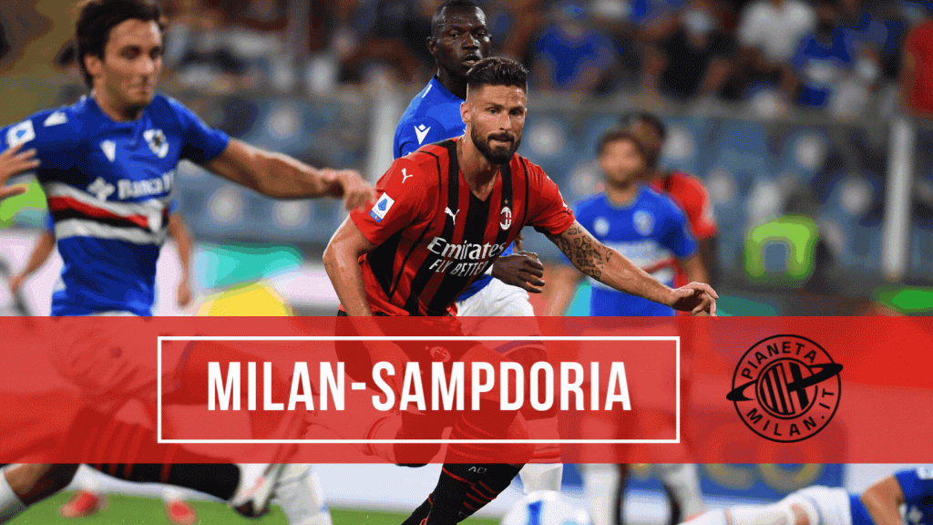 Olivier Giroud, qui in Sampdoria-Milan (getty images)