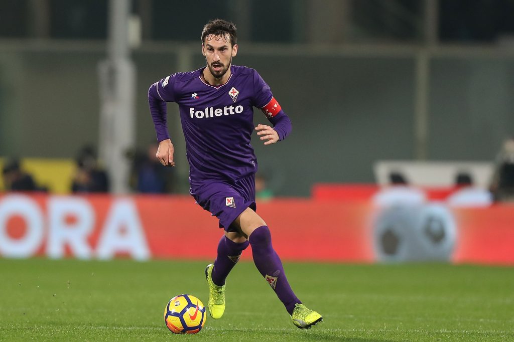 FLORENCE, ITALY - JANUARY 05: Davide Astori of ACF Fiorentina in action during the serie A match between ACF Fiorentina and FC Internazionale at Stadio Artemio Franchi on January 5, 2018 in Florence, Italy. (Photo by Gabriele Maltinti/Getty Images)